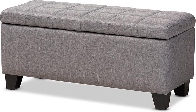 Wholesale Interiors Ottomans & Stools - Fera Modern And Contemporary Gray Fabric Upholstered Storage Ottoman