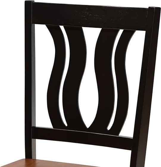 Wholesale Interiors Dining Sets - Anesa Transitional Dark Brown and Walnut Brown Finished Wood 5-Piece Dining Set