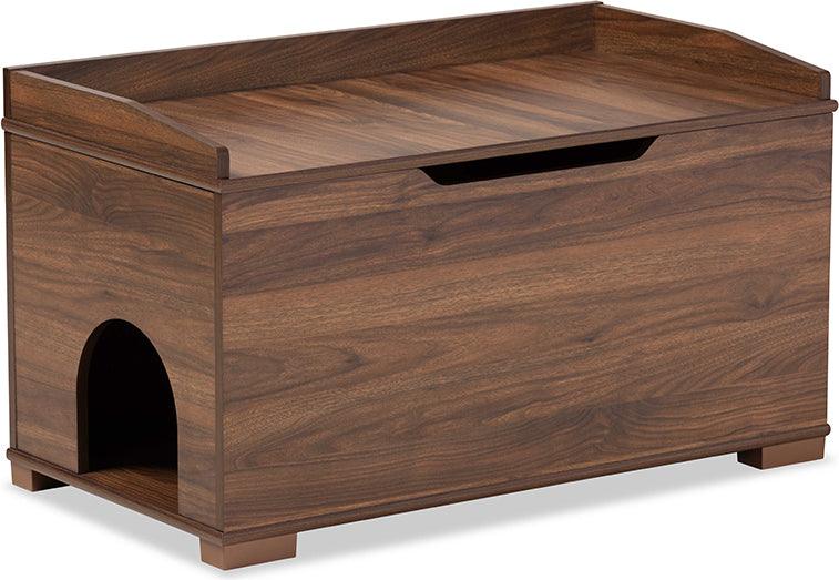 Wholesale Interiors Cat Litter Box - Mariam Walnut Brown Finished Wood Cat Litter Box Cover House