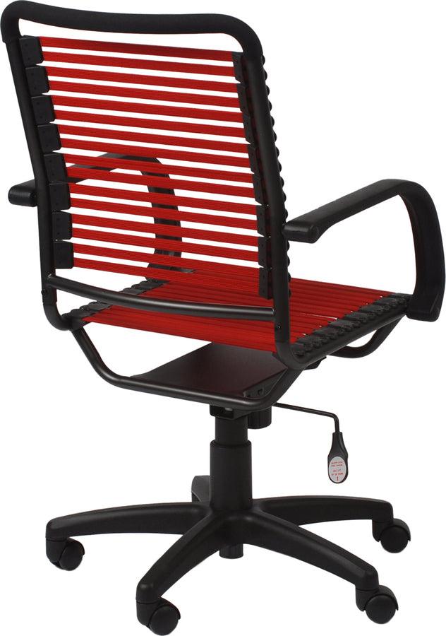 Euro Style Task Chairs - Bungie Flat High Back Office Chair in Red Red