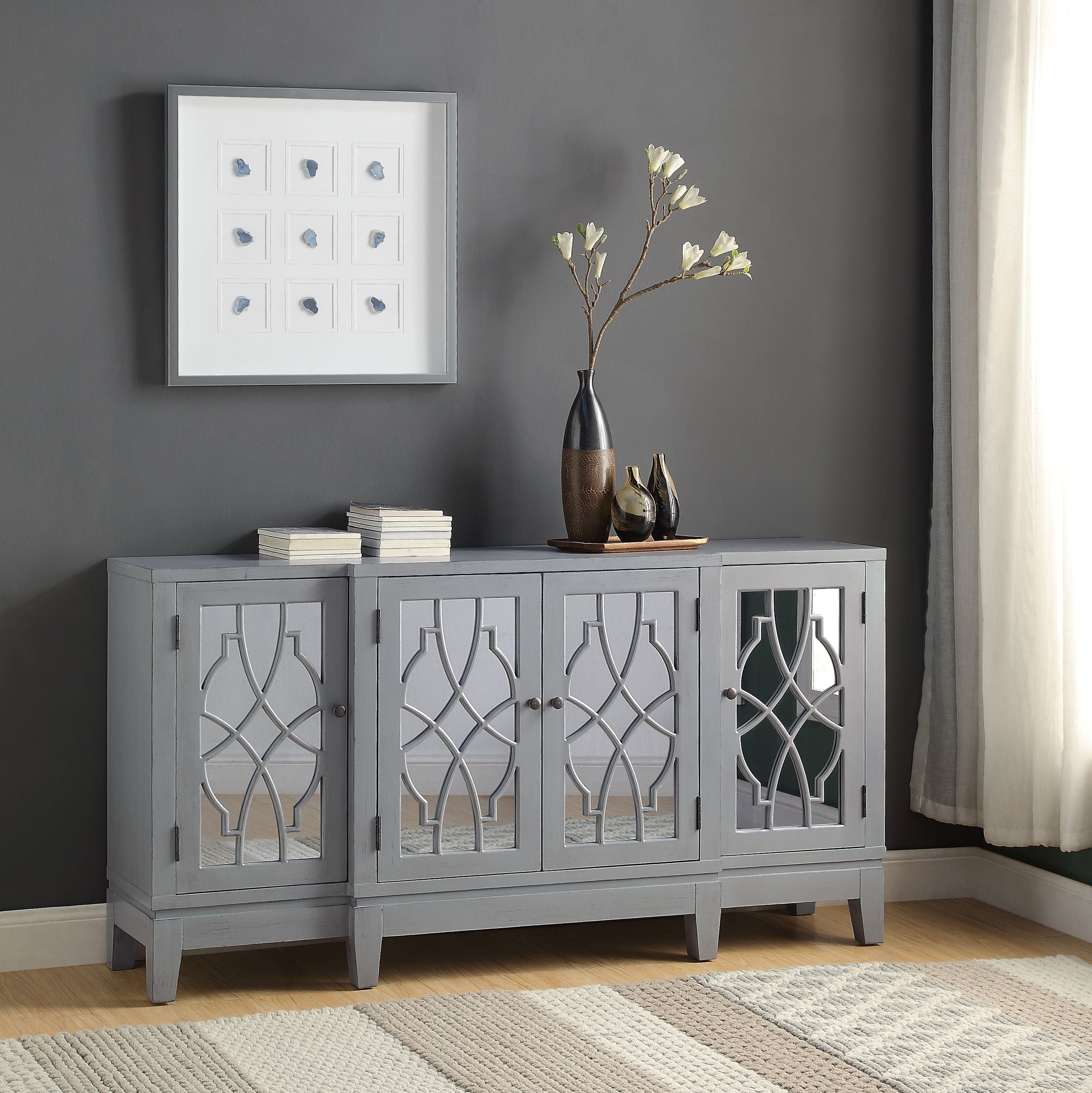 ACME Furniture Coffee Tables - ACME Magdi Console Table, Antique Gray Finish