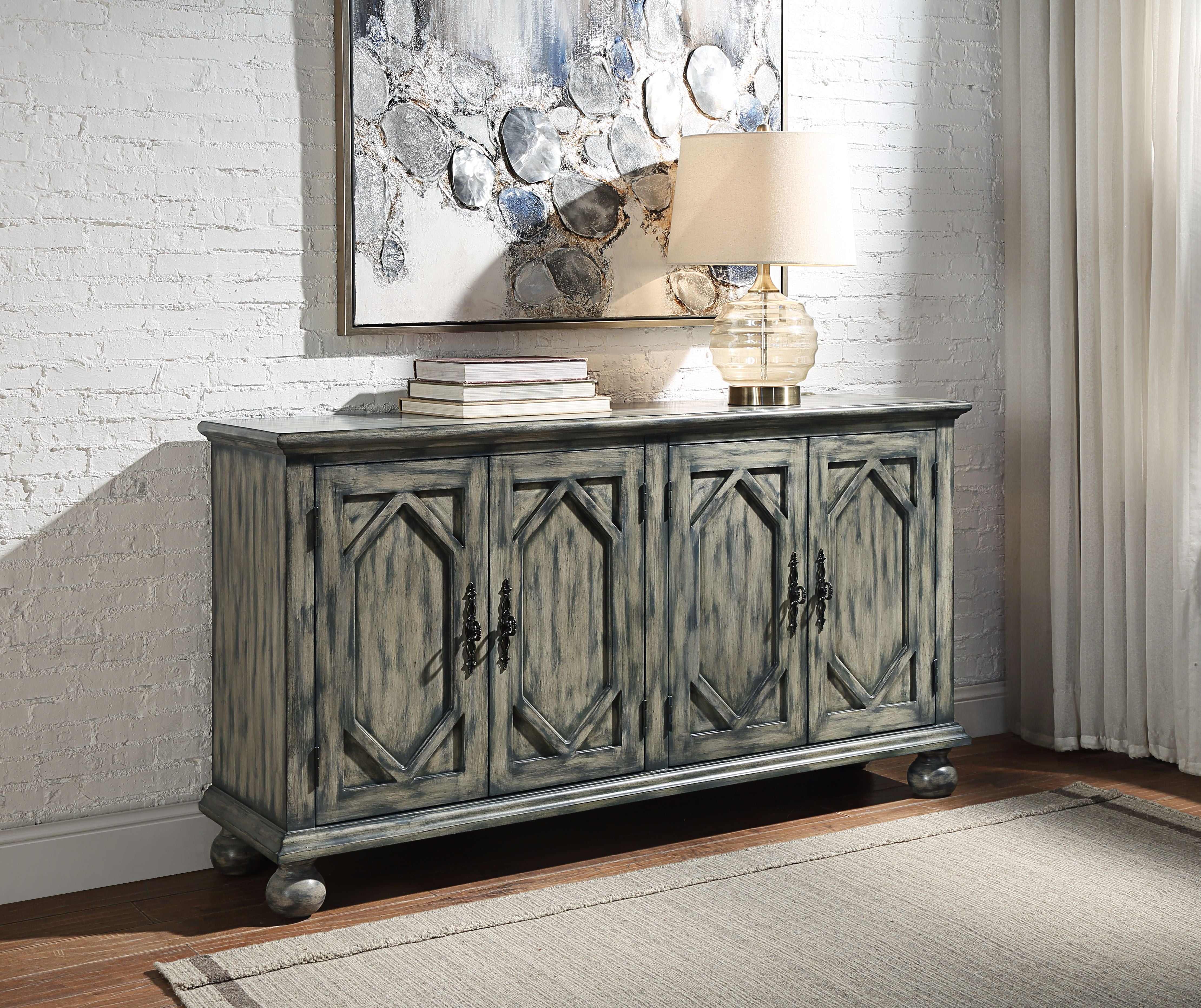ACME Furniture Coffee Tables - ACME Pavan Console Table, Rustic Gray