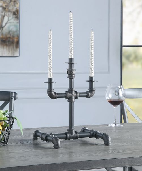 ACME Candle Holders & Tealights - ACME Brantley Candleholder, Sandy Gray Finish