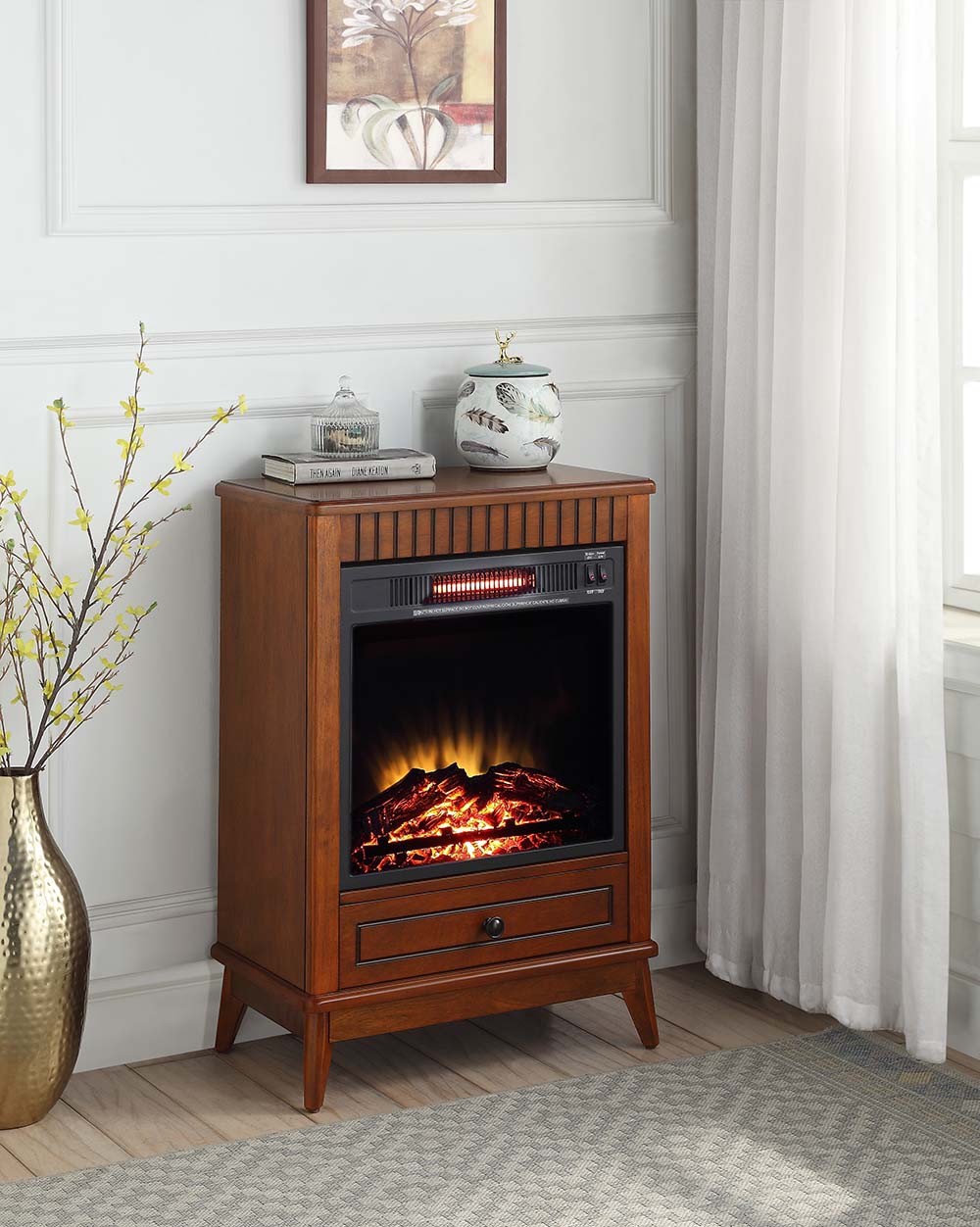 ACME Fireplaces - ACME Hamish Fireplace, Walnut Finish