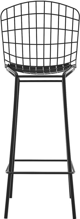 Manhattan Comfort Barstools - Madeline 41.73" Barstool, Set of 3 with Seat Cushion in Black