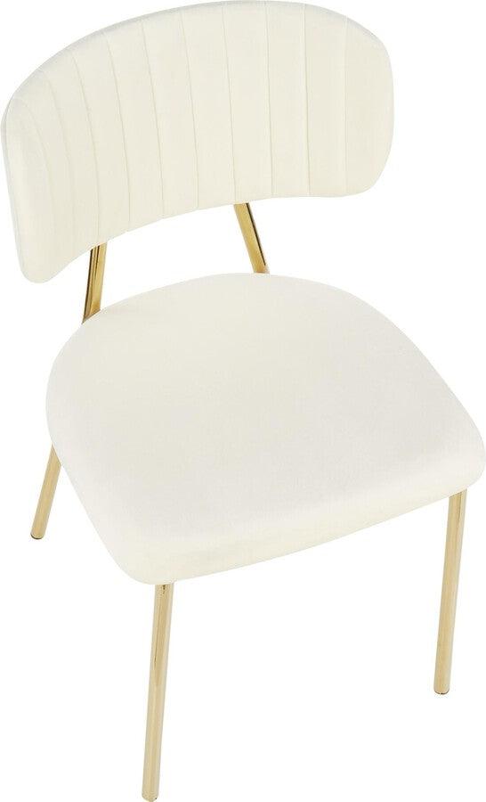 Lumisource Accent Chairs - Bouton Contemporary/Glam Chair In Gold Metal & Cream Velvet (Set of 2)