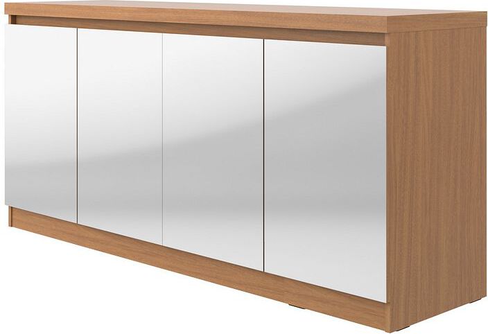 Manhattan Comfort Buffets & Sideboards - Viennese 62.99 in. 6- Shelf Buffet Cabinet with Mirrors in Maple Cream