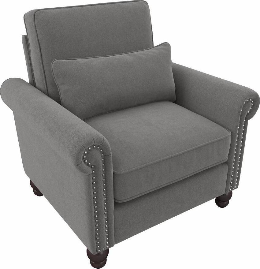 Bush Business Furniture Accent Chairs - Accent Chair with Arms French Gray Herringbone Fabric M