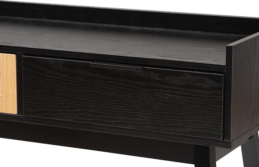 Wholesale Interiors Consoles - Kalani Two-Tone Espresso Brown and Natural Brown Finished Wood 2-Drawer Console Table