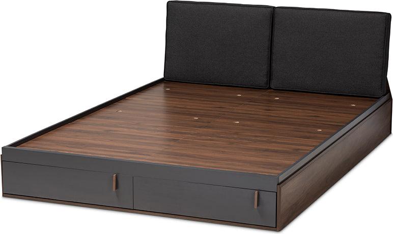 Wholesale Interiors Beds - Rikke Queen Size Platform Storage Bed Gray