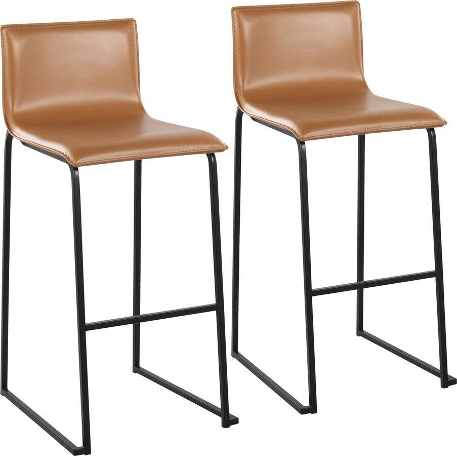 Lumisource Barstools - Mara Barstool In Black Steel & Camel Faux Leather (Set of 2)