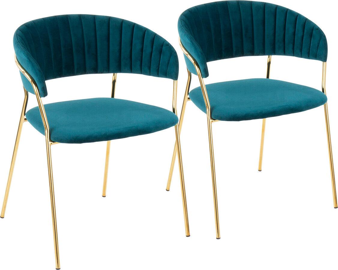 Lumisource Living Room Sets - Tania Chair 30" Gold Metal & Teal Velvet (Set of 2)