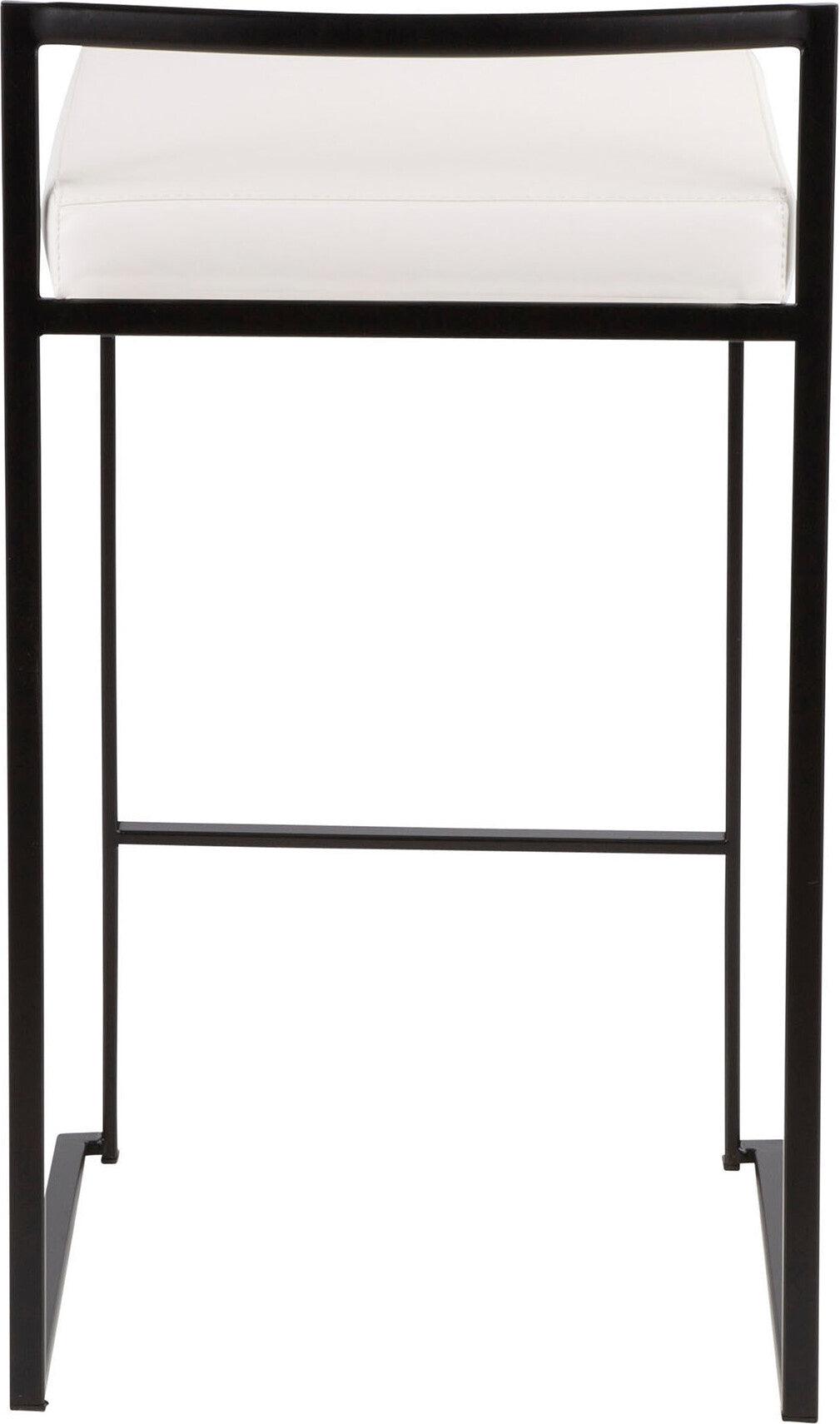 Lumisource Barstools - Fuji Stacker Counter Stool (Set of 2) Black & White