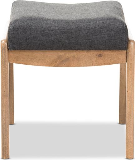 Wholesale Interiors Ottomans & Stools - Wera Mid-Century Retro Modern Dark Grey Fabric Ottoman