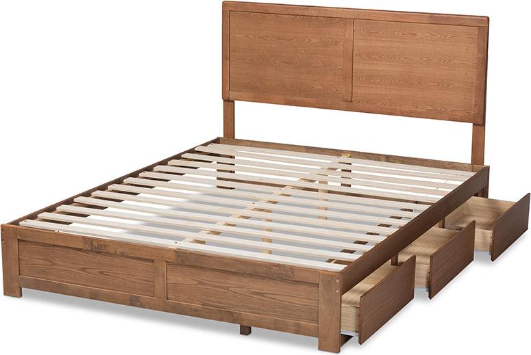 Wholesale Interiors Beds - Aras Queen Storage Bed Ash Walnut
