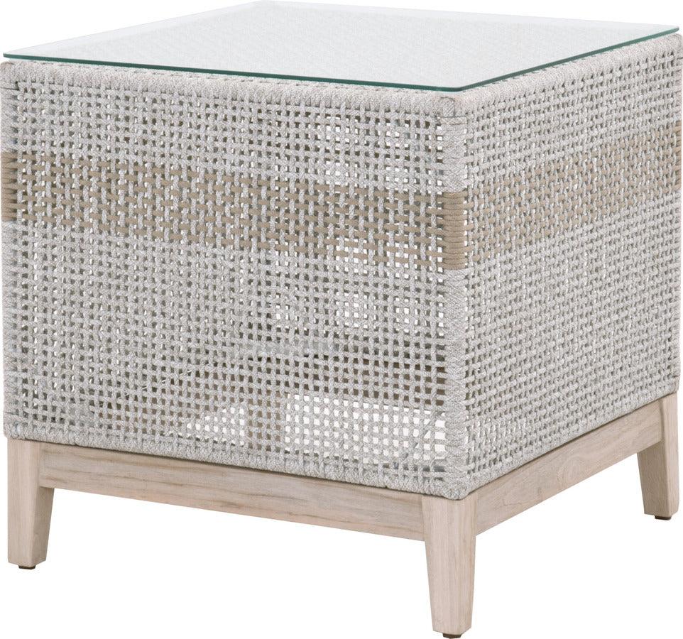 Essentials For Living Outdoor Side Tables - Tapestry Outdoor End Table Gray Teak & Clear