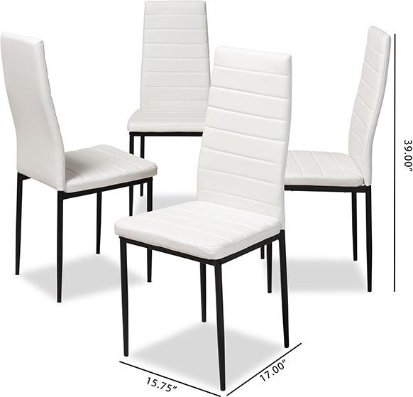 Wholesale Interiors Dining Chairs - Armand Modern And Contemporary White Faux Leather Upholstered Dining Chair (Set Of 4)