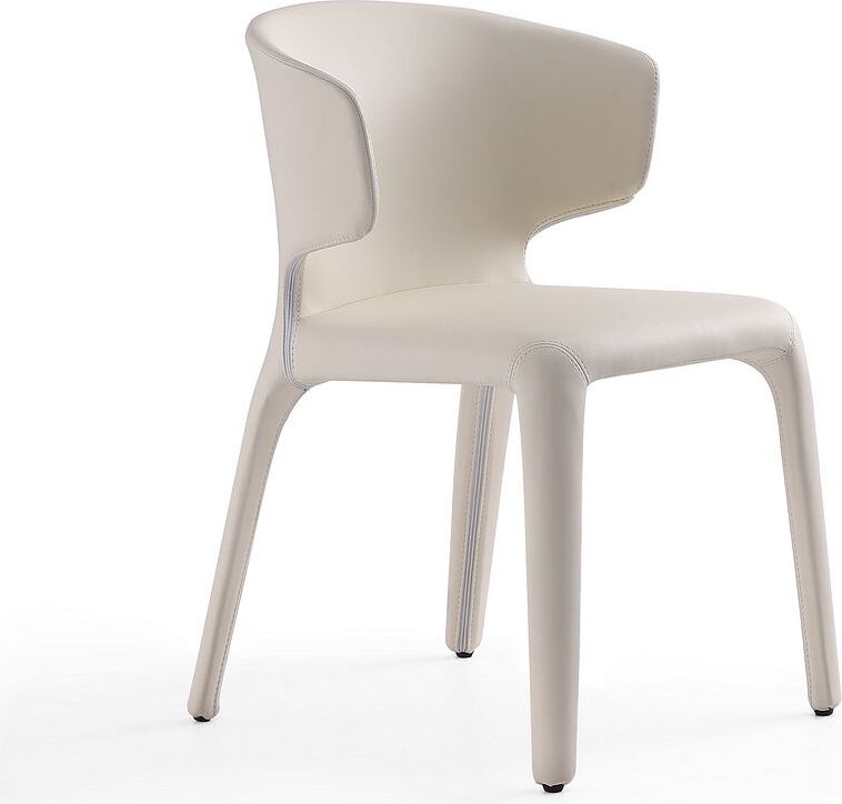 Manhattan Comfort Dining Chairs - Conrad Cream Faux Leather Dining Chair (Set of 2)