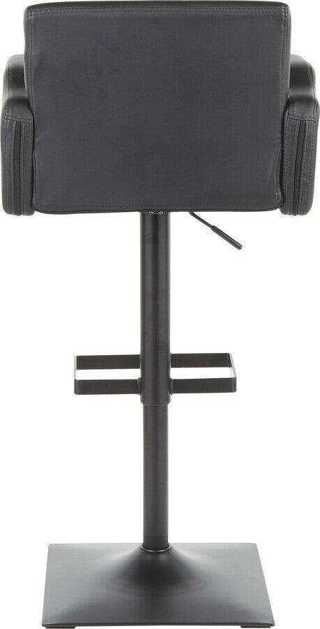 Lumisource Barstools - Sergio Contemporary Bar Stool with Black Metal and Black Faux Leather