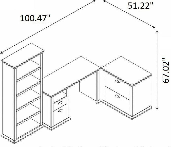 Bush Business Furniture Desks - 50W Home Office Desk with Lateral File Cabinet & Bookcase Antique Cherry