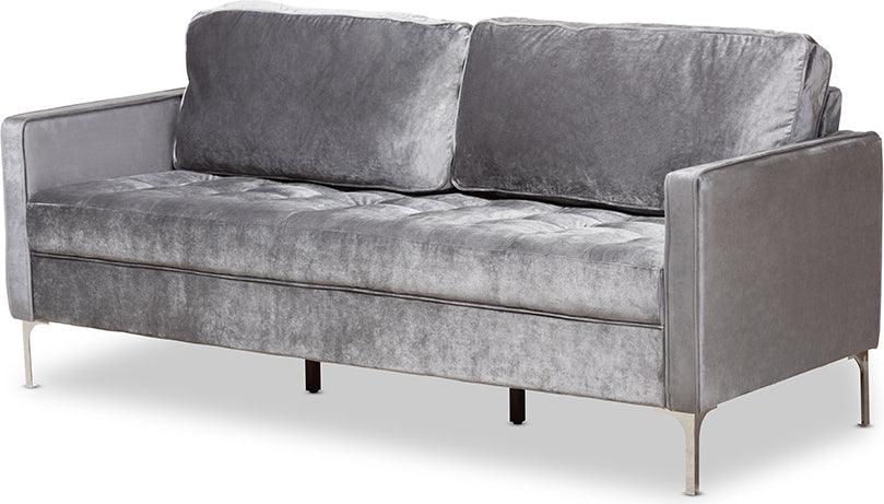 Wholesale Interiors Sofas & Couches - Clara Velvet Sofa Gray