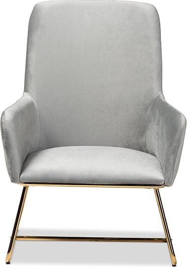 Wholesale Interiors Accent Chairs - Sennet 26.38" Accent Chair Gray & Gold