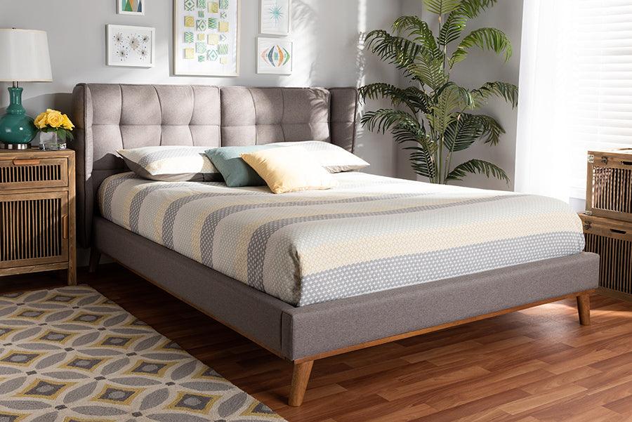 Wholesale Interiors Beds - Gretchen King Bed Gray & Walnut Brown