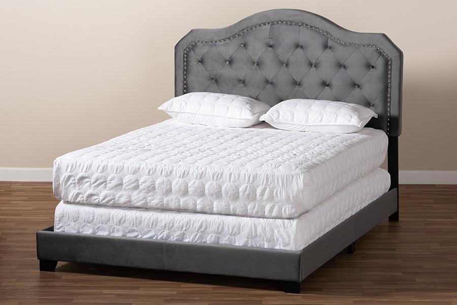 Wholesale Interiors Beds - Samantha Queen Bed Gray & Black