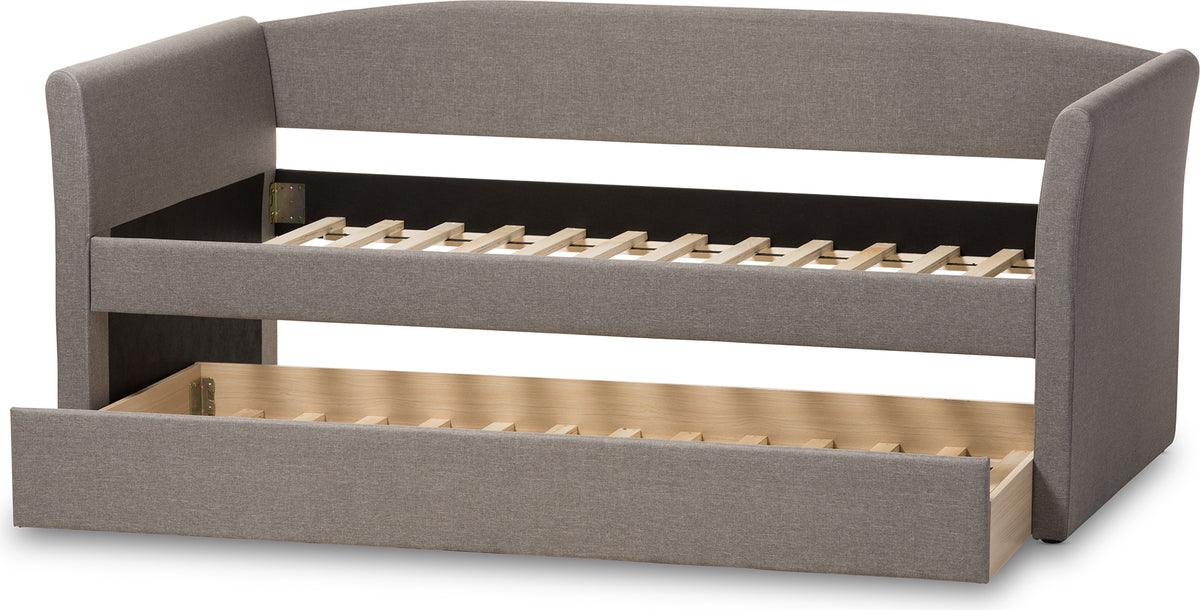 Wholesale Interiors Daybeds - Camino Modern and Contemporary Grey Fabric Upholstered Daybed with Guest Trundle Bed