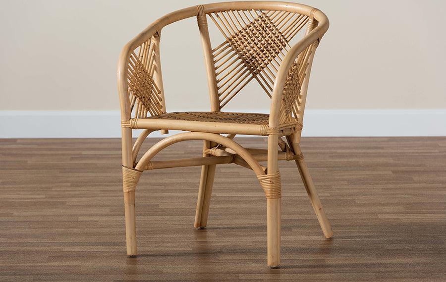 Wholesale Interiors Dining Chairs - Kagama Modern Bohemian Natural Brown Rattan Dining Chair