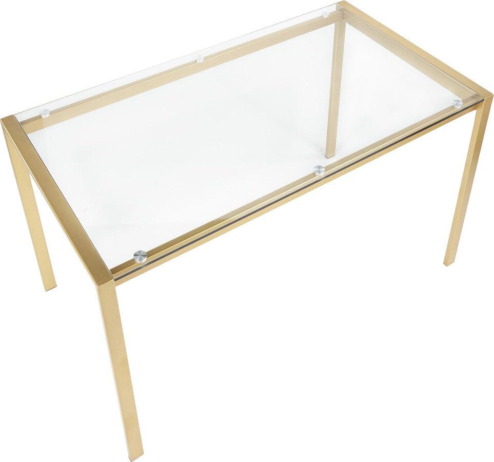 Lumisource Dining Tables - Fuji Contemporary/glam Dining Table in Gold Metal with Clear Glass Top