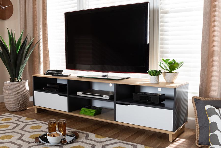 Wholesale Interiors TV & Media Units - Reed Mid-Century Modern Multicolor 2-Drawer Wood TV Stand