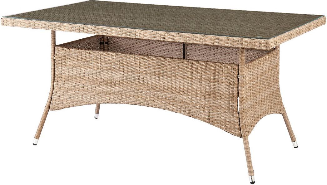Manhattan Comfort Outdoor Dining Tables - Genoa Patio Dining Table in Nature Tan Weave