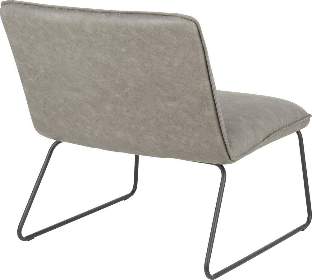 Lumisource Accent Chairs - Casper Accent Chair 30" Black Metal & Gray PU
