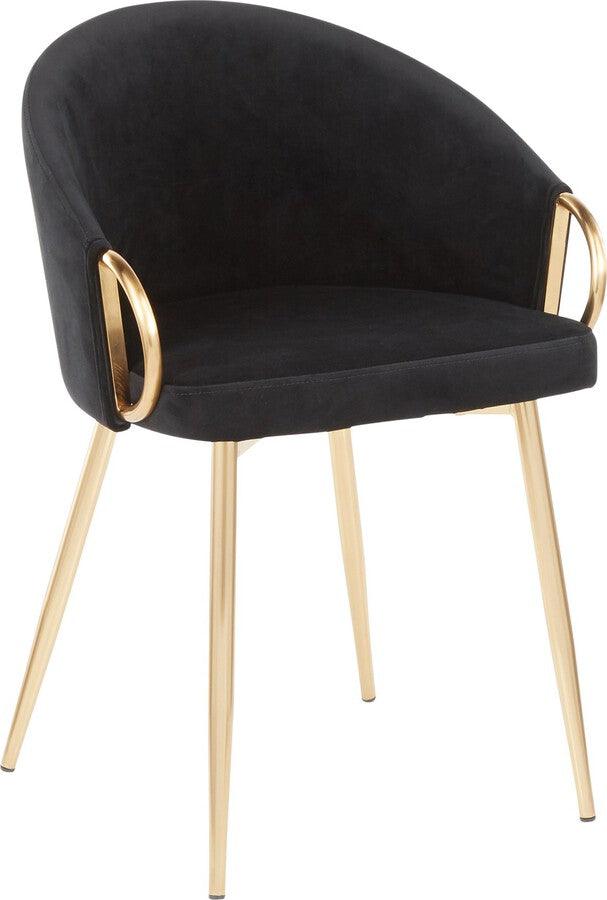 Lumisource Accent Chairs - Claire Chair 29.5" Gold Metal & Black Velvet