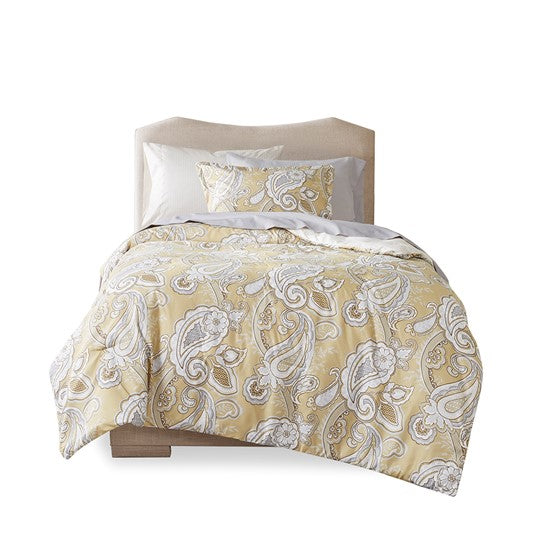 Olliix.com Comforters & Blankets - Paisley Print 6 Piece Comforter Set with Sheets Wheat Twin XL