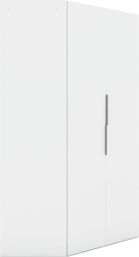 Manhattan Comfort Cabinets & Wardrobes - Mulberry 2.0 Corner Wardrobe Closet in White