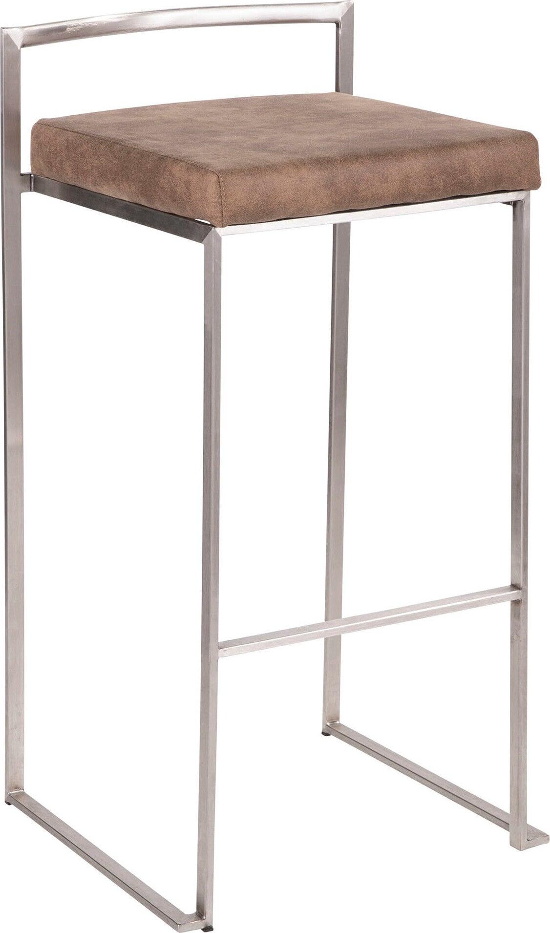 Lumisource Barstools - Fuji Stacker Barstool & Brown Cowboy (Set of 2)
