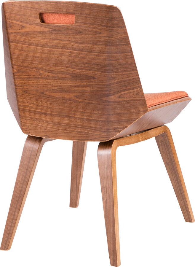Lumisource Accent Chairs - Corazza Mid-century Modern Dining/Accent Chair in Walnut and Orange