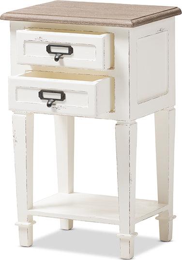 Wholesale Interiors Nightstands & Side Tables - Dauphine Nightstand White & Natural