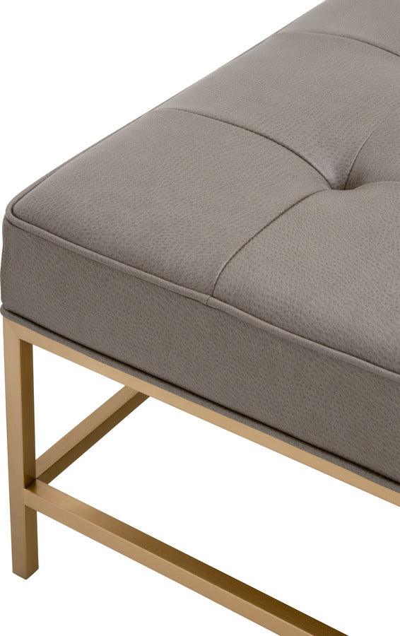 Essentials For Living Coffee Tables - Brule Upholstered Coffee Table Ore Gray & Brass