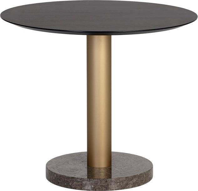 SUNPAN Outdoor Dining Tables - Monaco Bistro Table - Gold - Grey Marble / Charcoal Grey - 35.5" Gray