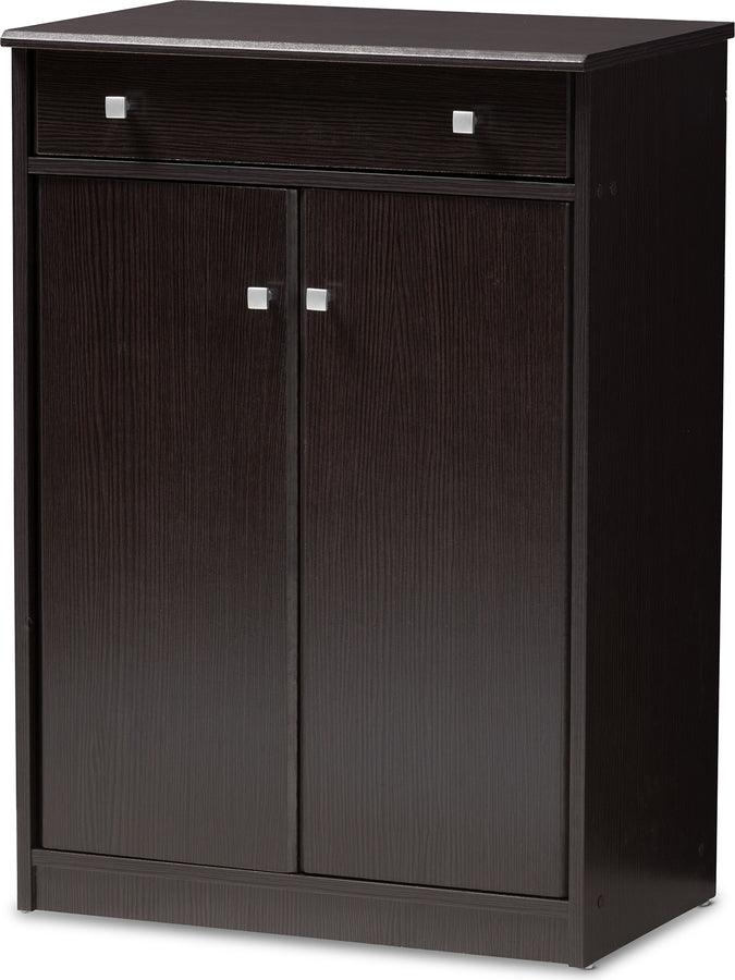 Wholesale Interiors Shoe Storage - Dariell Modern and Contemporary Wenge Brown Finished Shoe Cabinet