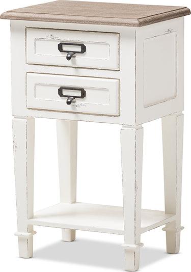 Wholesale Interiors Nightstands & Side Tables - Dauphine Nightstand White & Natural