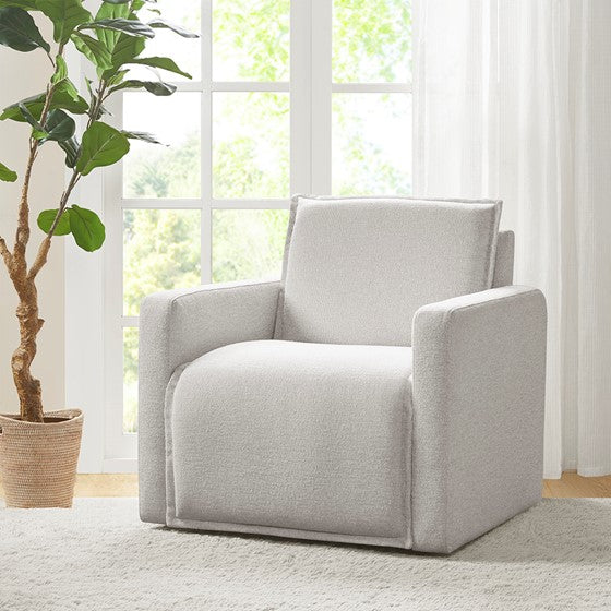 Olliix.com Accent Chairs - Swivel Chair Ivory