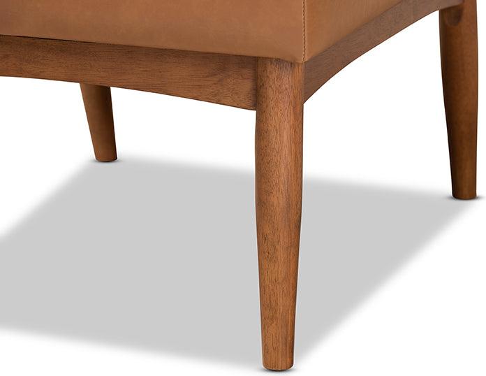 Wholesale Interiors Dining Chairs - Sanford Tan Faux Leather Upholstered and Walnut Brown Finished Wood Dining Chair