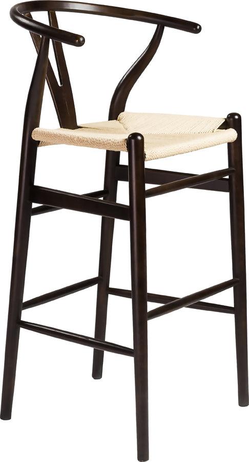 Euro Style Barstools - Evelina-B Bar Stool in Walnut and Natural Rush Seat