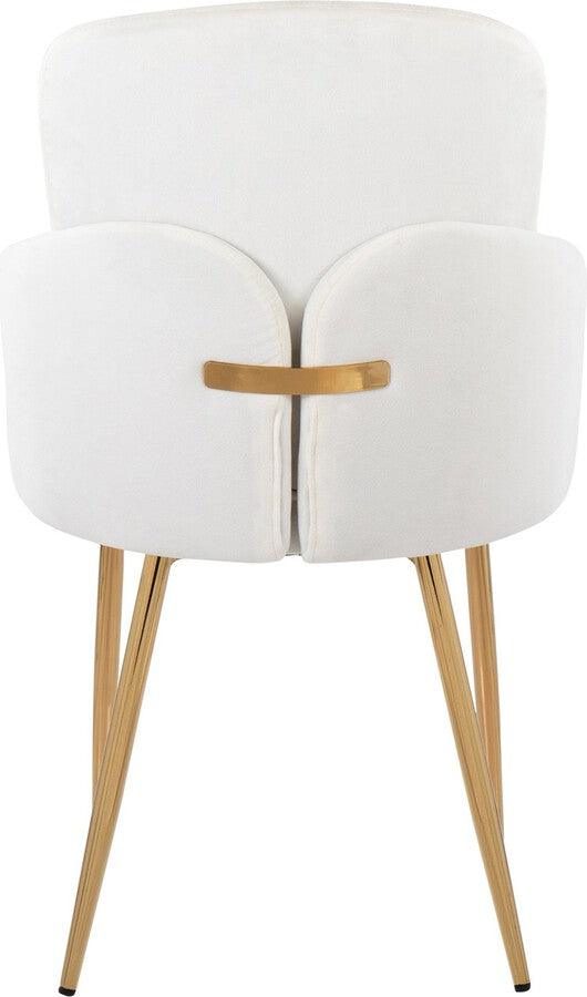 Lumisource Dining Chairs - Dahlia Contemporary Dining Chair In Gold Metal & Cream Velvet With Gold Accent (Set of 2)