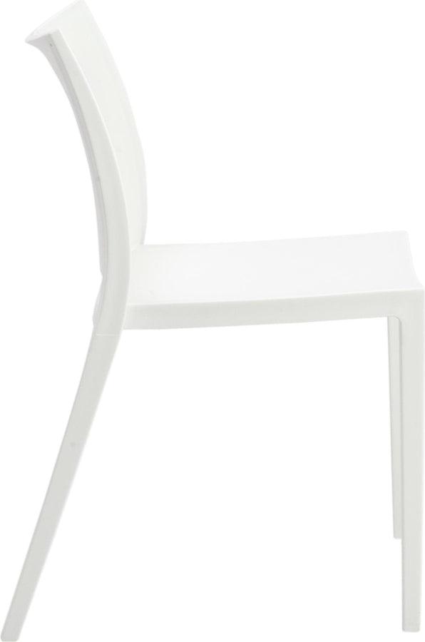 Euro Style Dining Chairs - Leslie Stacking Side Chair in White - Set of 2