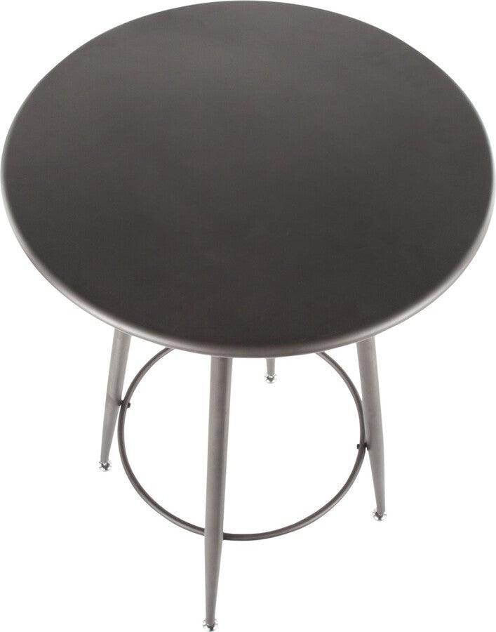 Lumisource Bar Tables - Clara Industrial Round Bar Table in Antique Metal